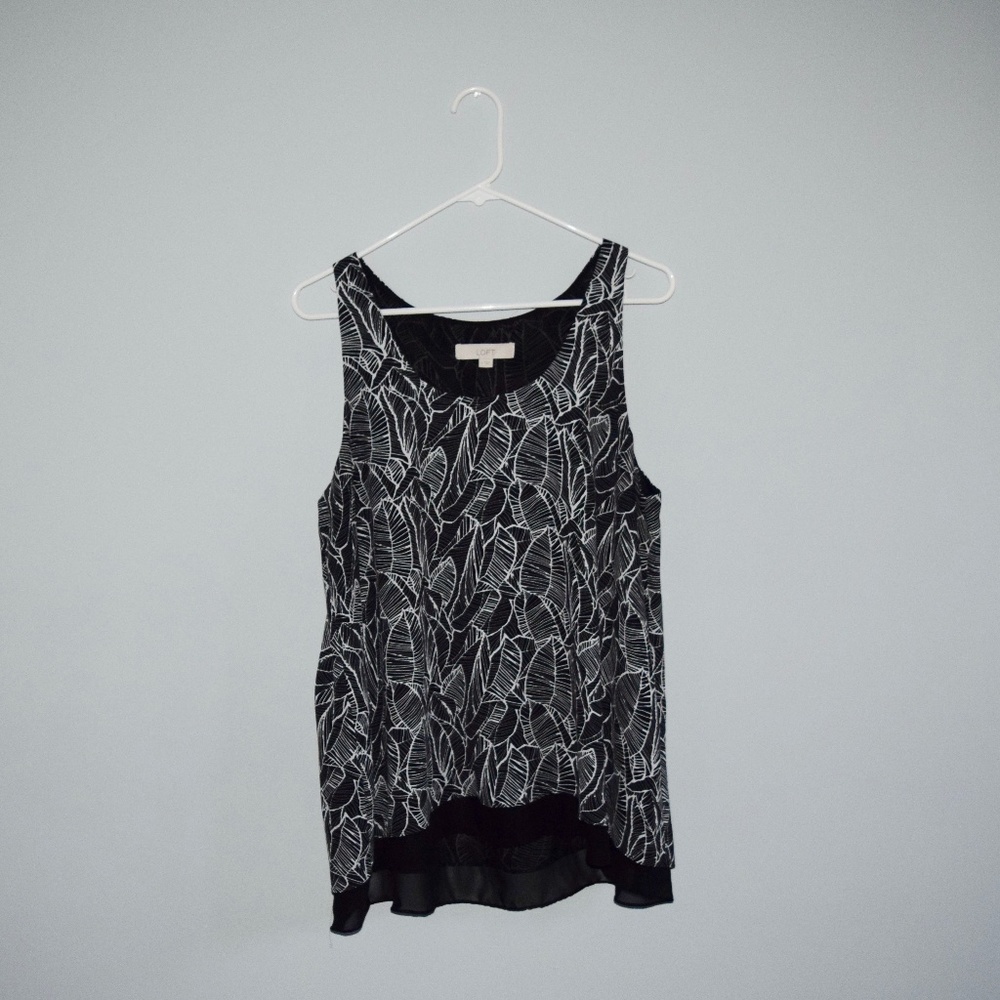 LOFT Leaf Print Tropical Blouse.